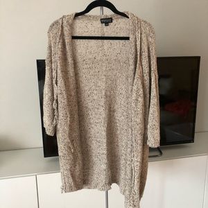 Repeat Silver Edition Oatmeal Beige Speckled Cotton Knit Cardigan